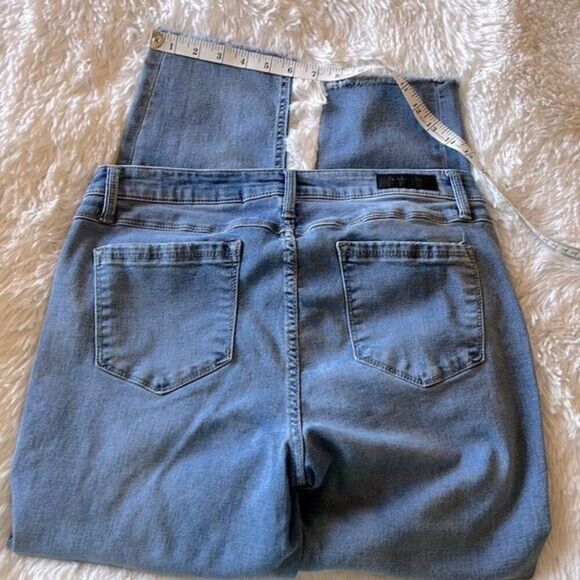 Kenneth Cole Raw Hem "Jess" Distressed Skinny Jean 12 - Picture 11 of 16